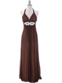 1333 Brown/Gold Evening Dress - Brown Gold, Front View Thumbnail