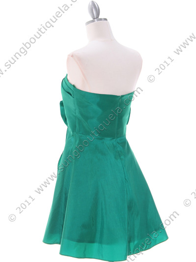 1337 Green Taffeta Homecoming Dress - Green, Back View Medium