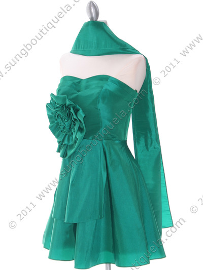 1337 Green Taffeta Homecoming Dress - Green, Alt View Medium