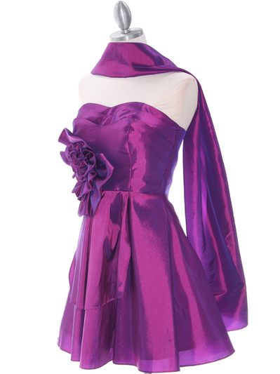 1337 Purple Taffeta Homecoming Dress - Purple, Alt View Medium