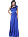 1348 One Shoulder Charmeus Evening Dress - Royal Blue, Front View Thumbnail