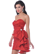 1351 Cocktail Dress with Oversize Bow, Red