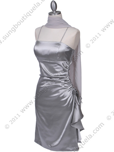1517 Silver Cocktail Dress - Silver, Alt View Medium