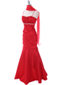 1546 Red Taffeta Evening Dress - Red, Alt View Thumbnail