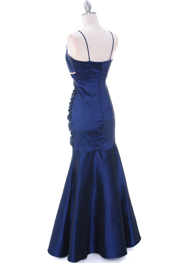 1546 Royal Blue Taffeta Prom Dress - Royal Blue, Back View Medium
