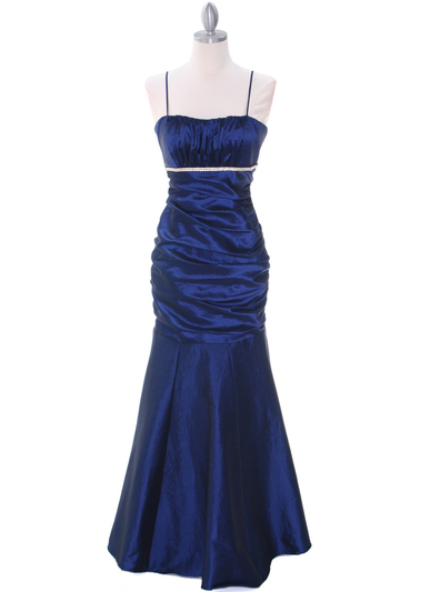 1546 Royal Blue Taffeta Prom Dress - Royal Blue, Front View Medium