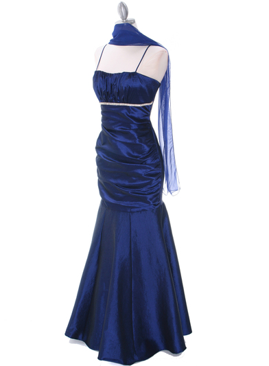 1546 Royal Blue Taffeta Prom Dress - Royal Blue, Alt View Medium