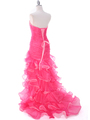 1614 Hot Pink Prom Dress - Hot Pink, Back View Thumbnail