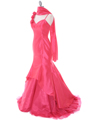 Coral Taffeta Prom Evening Gown