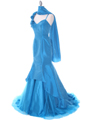 1616 Indigo Taffeta Prom Evening Gown - Indigo, Alt View Thumbnail