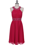 Fuschia Beaded Cocktail Dress