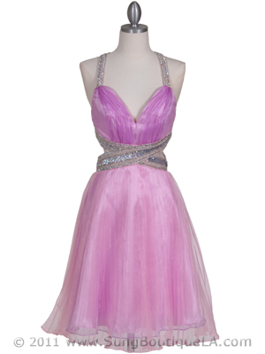 166 Pink Sequin Cocktail Dress, Pink
