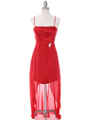 1688 Red Chiffon High Low Evening Dress, Red