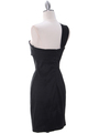 1710 One Shoulder Little Black Dress - Black, Back View Thumbnail