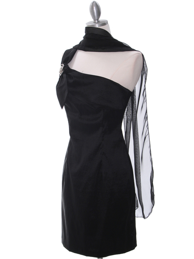 1710 One Shoulder Little Black Dress - Black, Alt View Medium