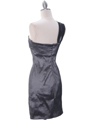 1710  Charcoal One Shoulder Cocktail Dress - Back Image