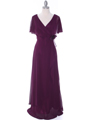 1735 Chiffon Evening Dress - Purple, Front View Thumbnail