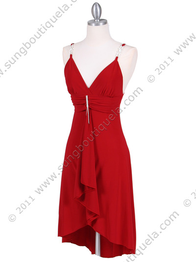 1745 Red Party Dress - Red, Alt View Medium