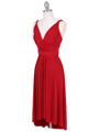 Red 3/4 Length Party Dress