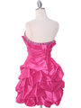 1807 Hot Pink Homecoming Dress - Hot Pink, Back View Thumbnail