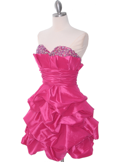 1807 Hot Pink Homecoming Dress - Hot Pink, Alt View Medium