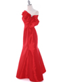 C1811 Red Taffeta Evening Dress with Oversize Bow - Red, Alt View Thumbnail