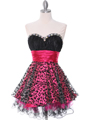 1817 Black and Hot Pink Cocktail Dress - Black Hot Pink, Front View Thumbnail
