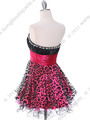 1817 Black and Hot Pink Cocktail Dress - Black Hot Pink, Back View Thumbnail