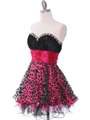 1817 Black and Hot Pink Cocktail Dress - Black Hot Pink, Alt View Thumbnail