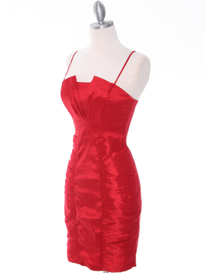 1818 Red Taffeta Cocktail Dress with Bolero - Red, Alt View Medium