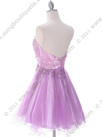 183 Lilac Strapless Homecoming Dress - Lilac, Back View Medium