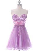 Lilac Strapless Homecoming Dress