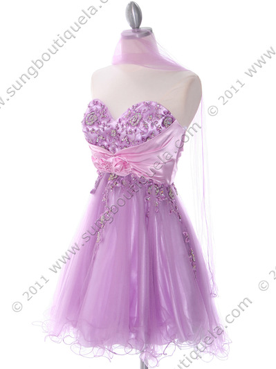 183 Lilac Strapless Homecoming Dress - Lilac, Alt View Medium