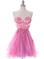 183 Pink Strapless Homecoming Dress - Pink, Front View Thumbnail