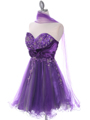 183 Purple Strapless Homecoming Dress - Purple, Alt View Thumbnail