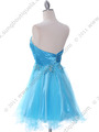 183 Turquoise Strapless Homecoming Dress - Turquoise, Back View Thumbnail