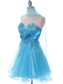 183 Turquoise Strapless Homecoming Dress - Turquoise, Alt View Thumbnail