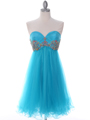 184 Turquoise Strapless Homecoming Dress