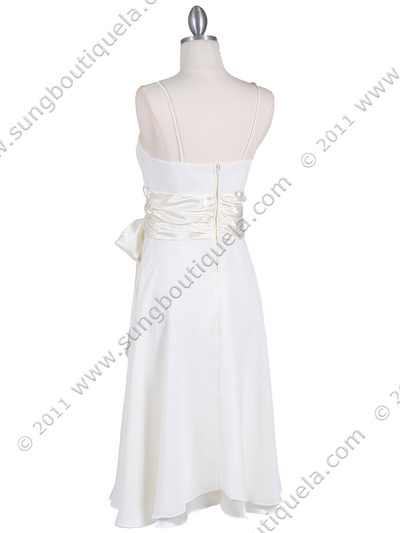 1869 Ivory Tea Length Dress - Ivory, Back View Medium