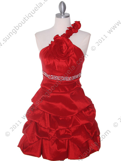 187 Red Homecoming Dress - Red, Front View Medium