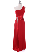 Red One Shoulder Evening Dress