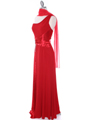 1888 Red One Shoulder Evening Dress - Red, Alt View Thumbnail