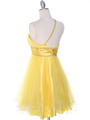 188 Yellow One Shoulder Homecoming Dress - Yellow, Back View Thumbnail