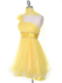 188 Yellow One Shoulder Homecoming Dress - Yellow, Alt View Thumbnail