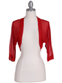 1913 Red Bolero Jacket - Red, Front View Thumbnail