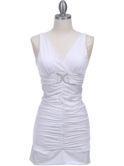 1921 White Party Dress - White, Front View Medium
