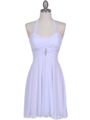 White Halter Party Dress