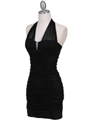 Black Pleated Party Dress with Rhinestone Pin Black Pleated Party Dress with Rhinestone Pin