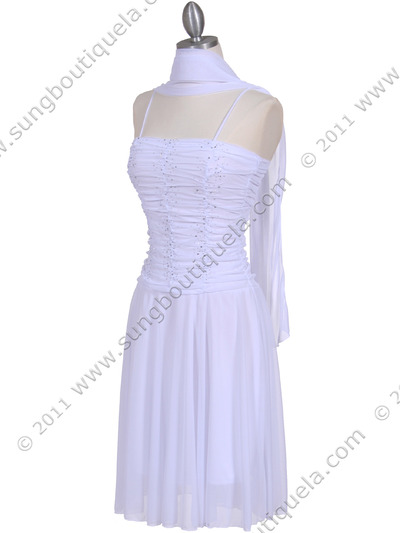 1975 White Party Dress - White, Alt View Medium