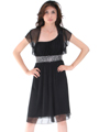 Black One Shoulder Cocktail Dress with Bolero